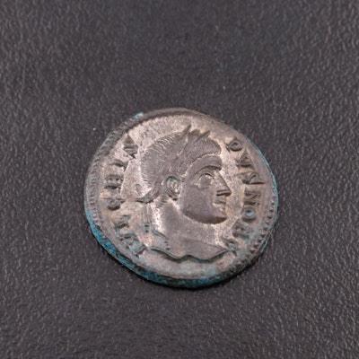 Ancient Roman Imperial Silvered Follis of Crispus, ca. 317 AD