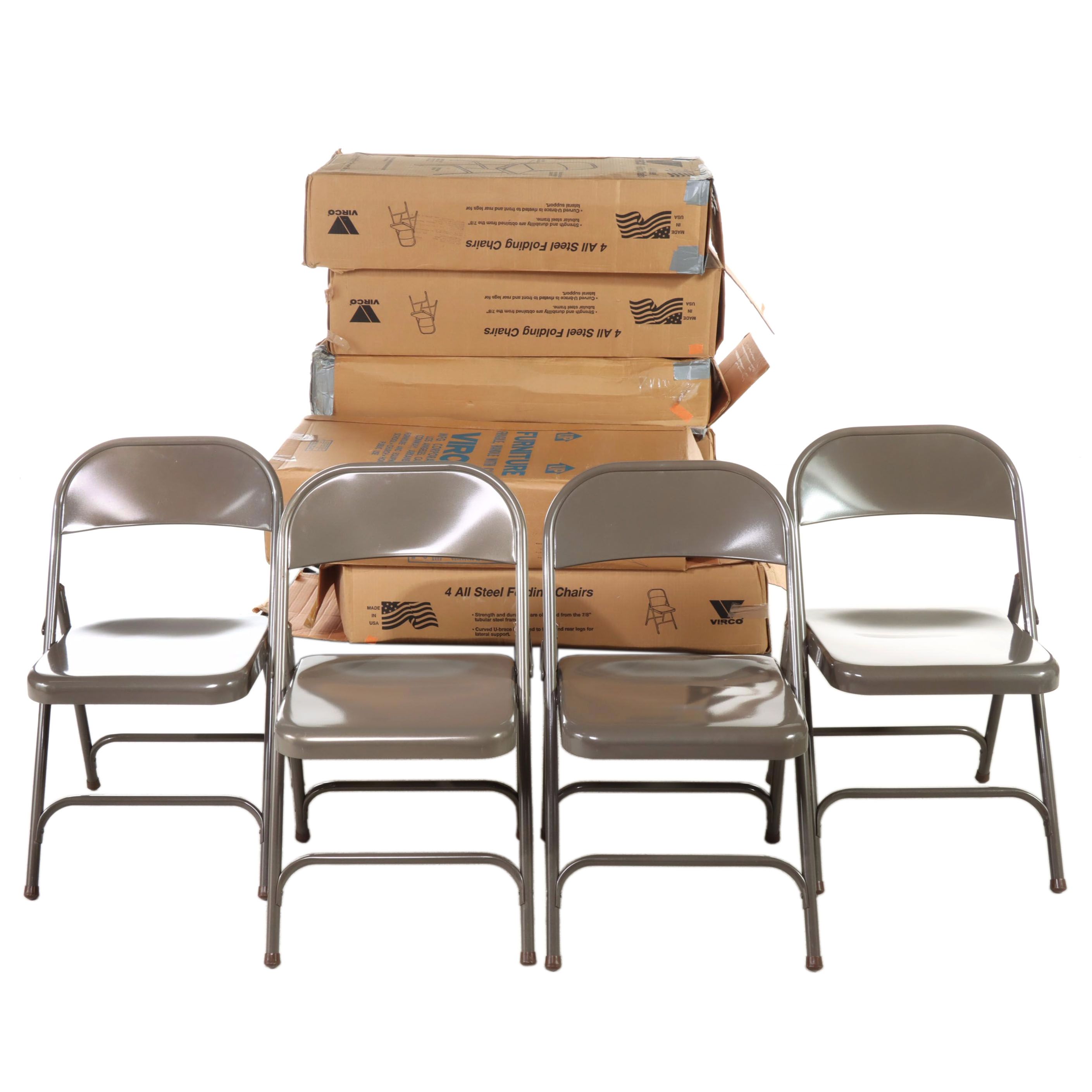Virco Steel Folding Chairs in El Dorado Bronze Finish EBTH