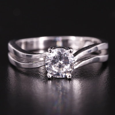 Sterling Cubic Zirconia Solitaire Ring