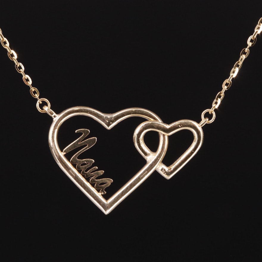 10K Cable Chain "Nana" and Heart Necklace