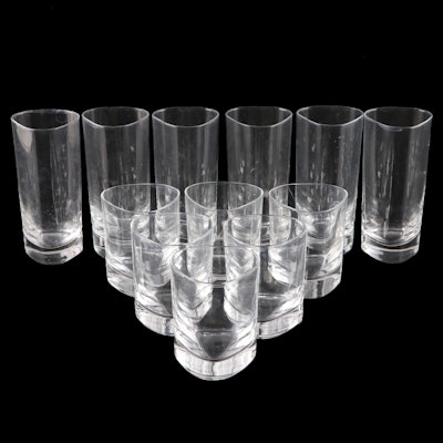 Contemporary Triangular Water and Old Fashioned Glasses