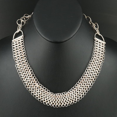 Italian Sterling Chain Mail Necklace