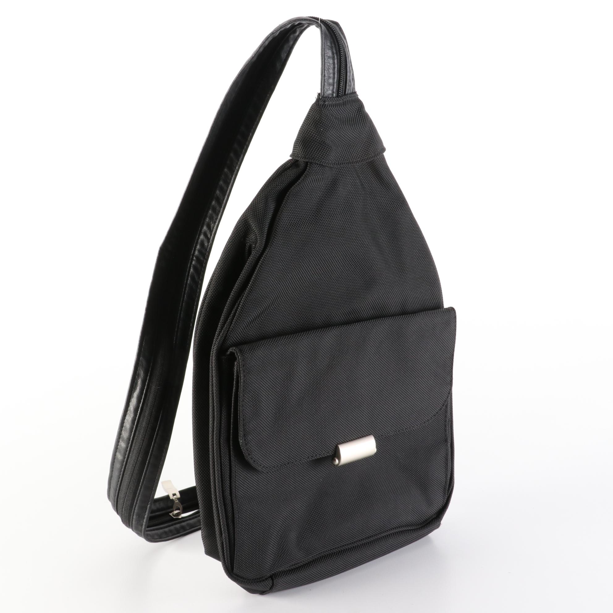 Samsonite Sling Bag, PreZerve Travel Organizer, Poaba Backpack, and