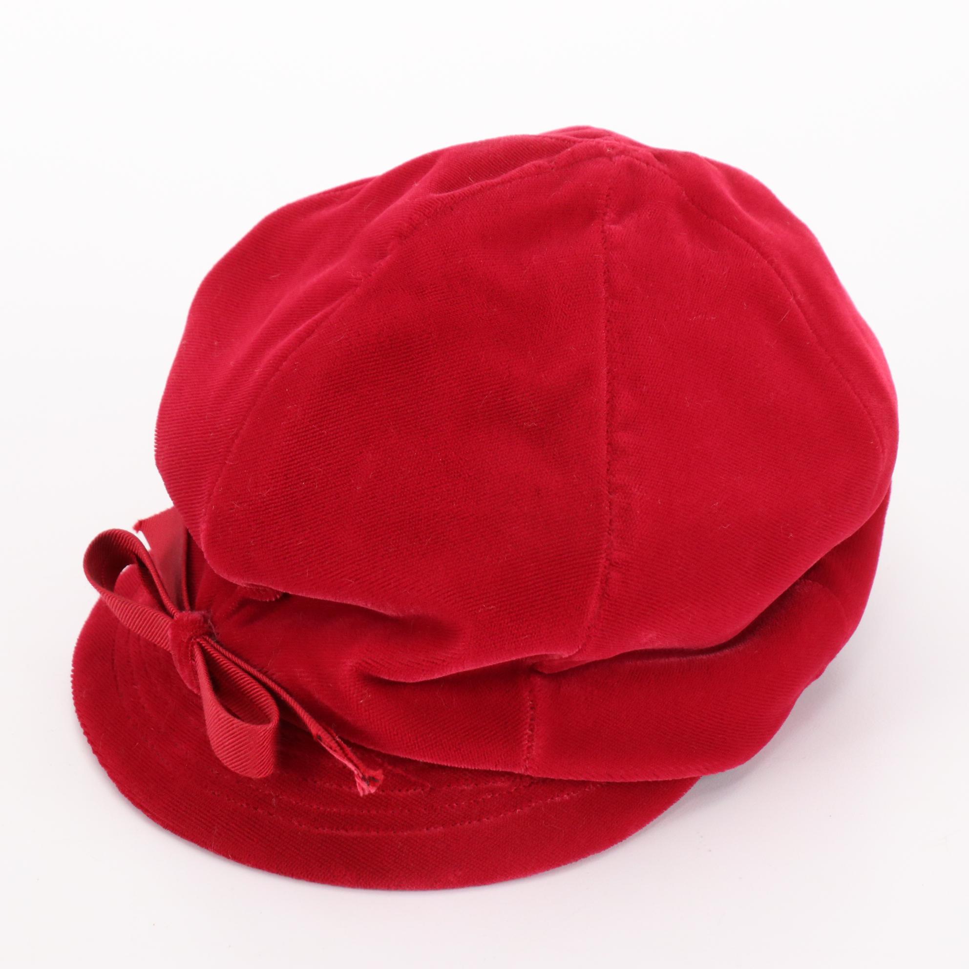 cheetah-print-and-white-faux-fur-hats-with-red-bow-cap-and-vintage-hat