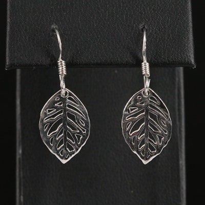 Sterling Dangle Leaf Earrings