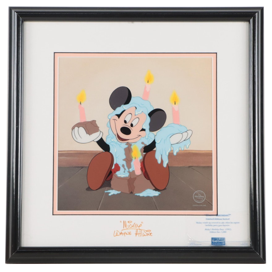 Disney Sericel Signed by Character Voice Artist "Happy Birthday!," 1998