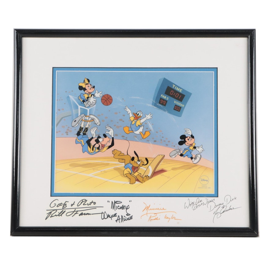 Disney Fab Five Sericel Signed by Character Voice Artists, 1998