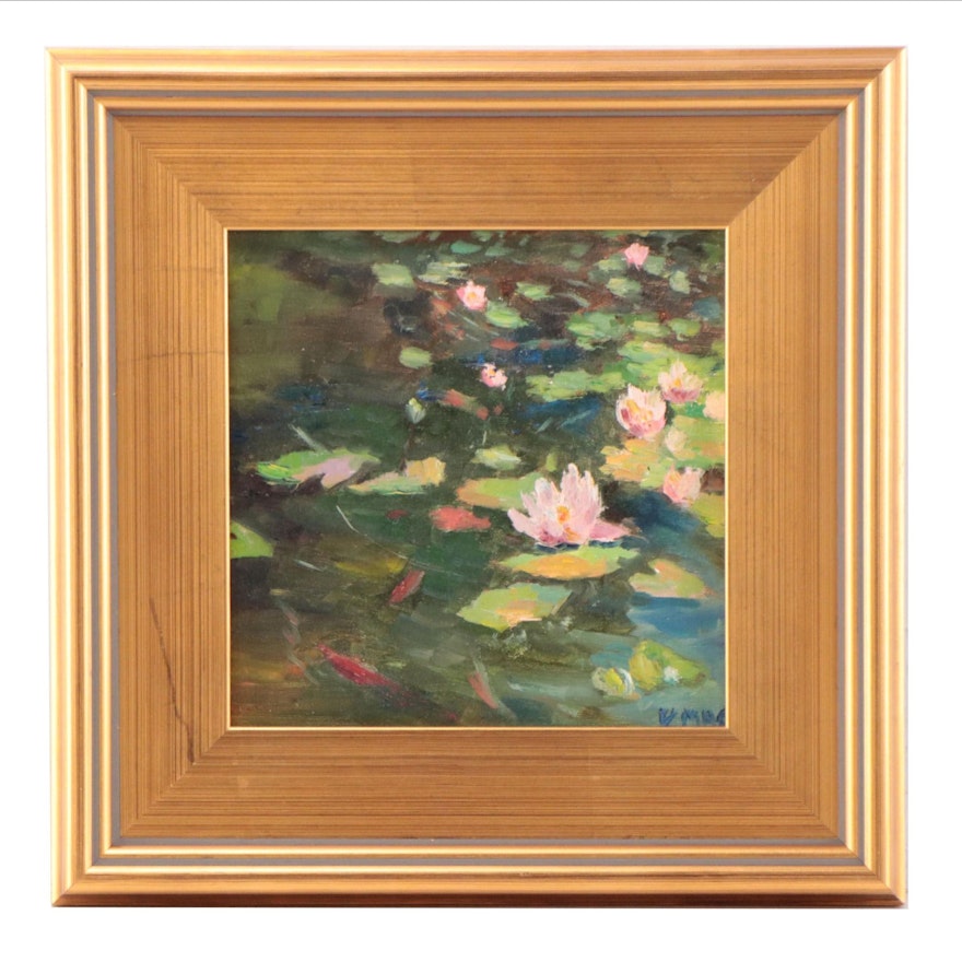 Oil Painting of Water Lillies