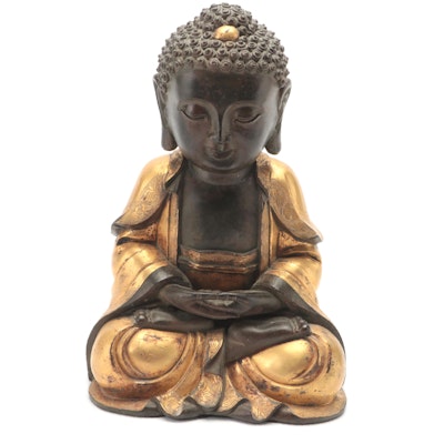 Chinese Gilt Bronze Buddha Sculpture in Dhyana Mudra