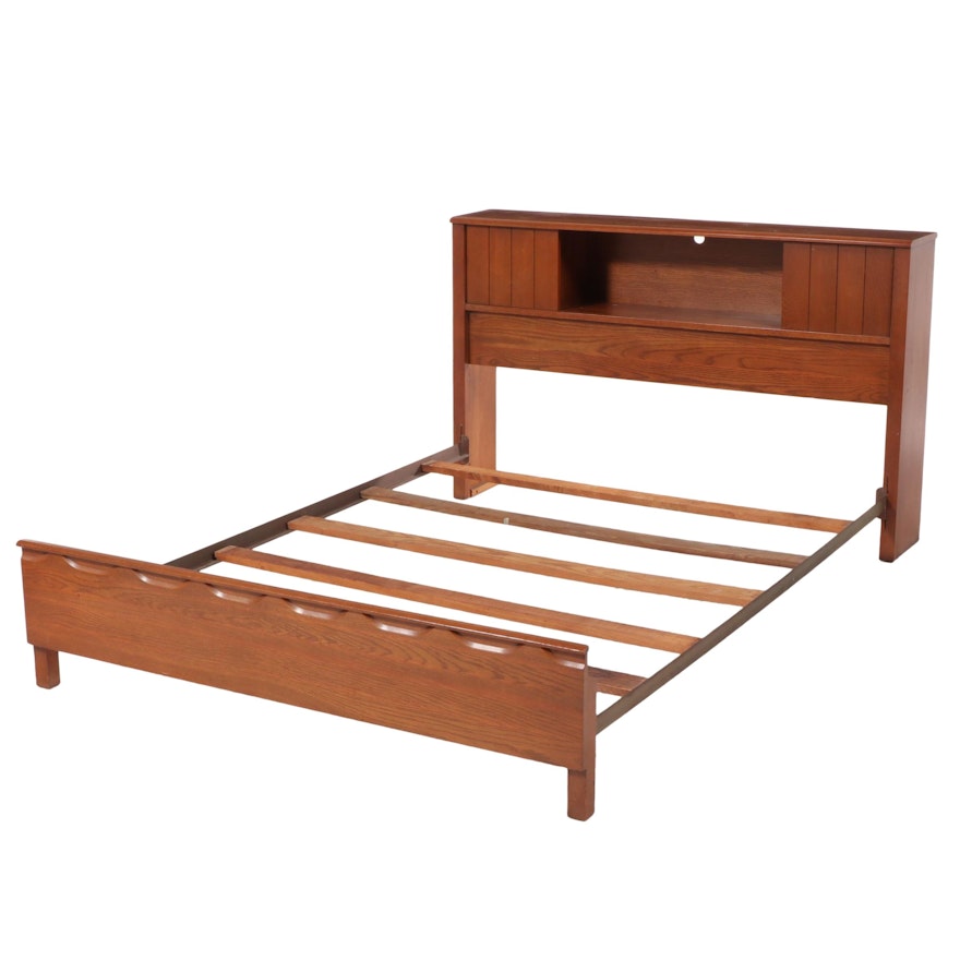 Cavalier Oak Full Size Bed Frame, Mid-20th Century
