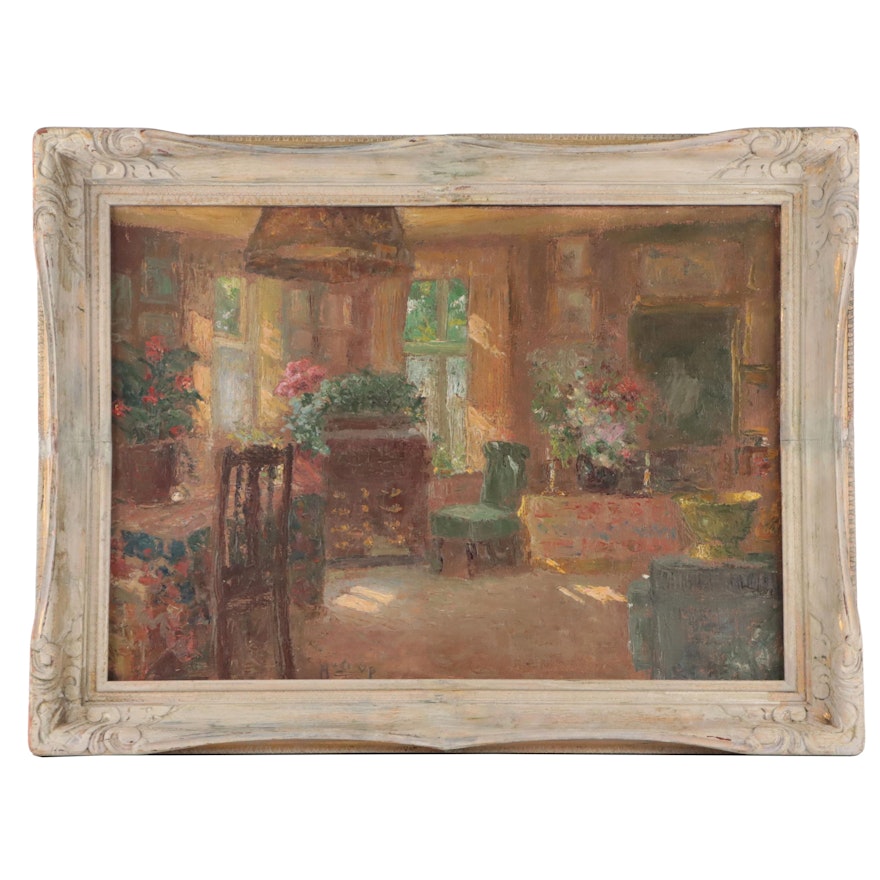 Impasto Oil Painting of Interior Scene