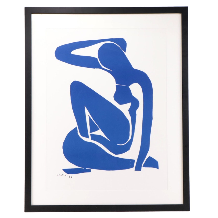 Screenprinted Halftone After Henri Matisse "Blue Nude"