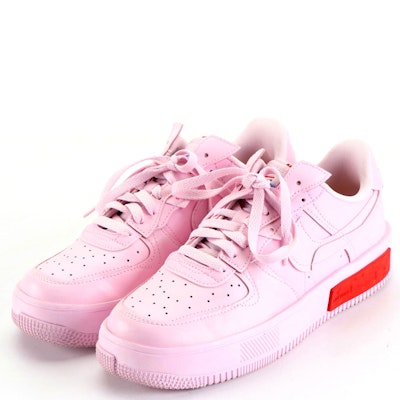 Nike Air Force 1 Fontanka Sneakers in Light Pink and Red Accents with Box