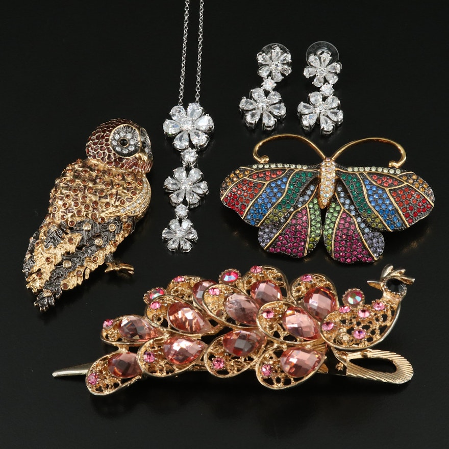 Joan Rivers, Nolan Miller and Peacock Hair Clip Featured in Jewelry Collection