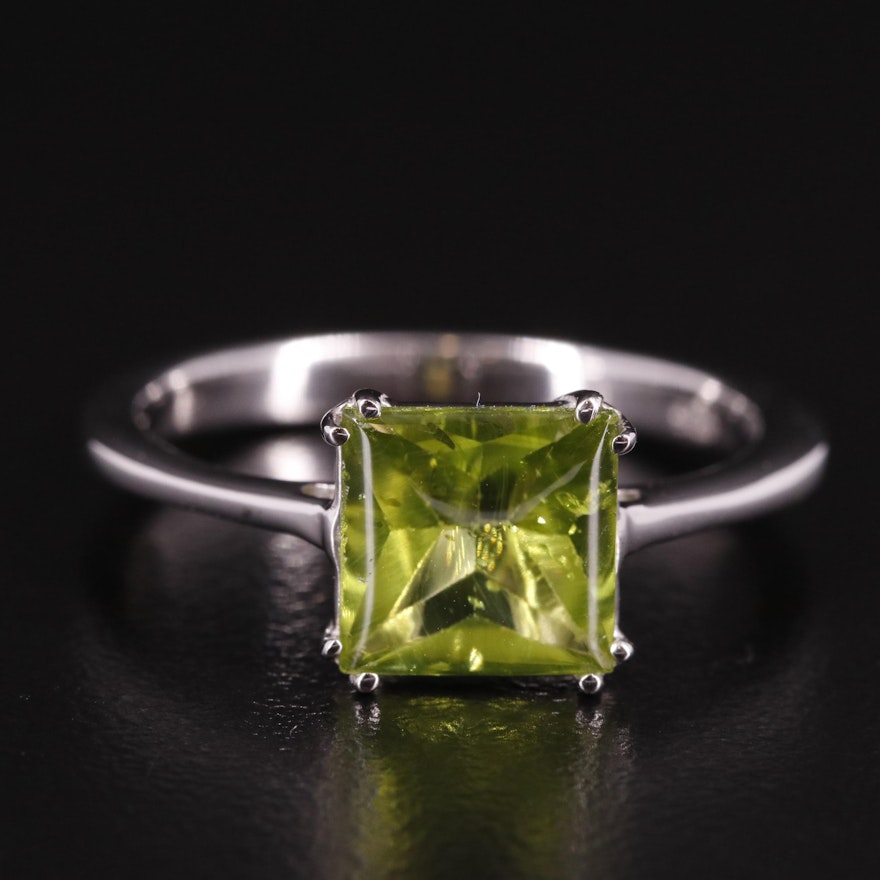 Sterling Peridot Solitaire Ring