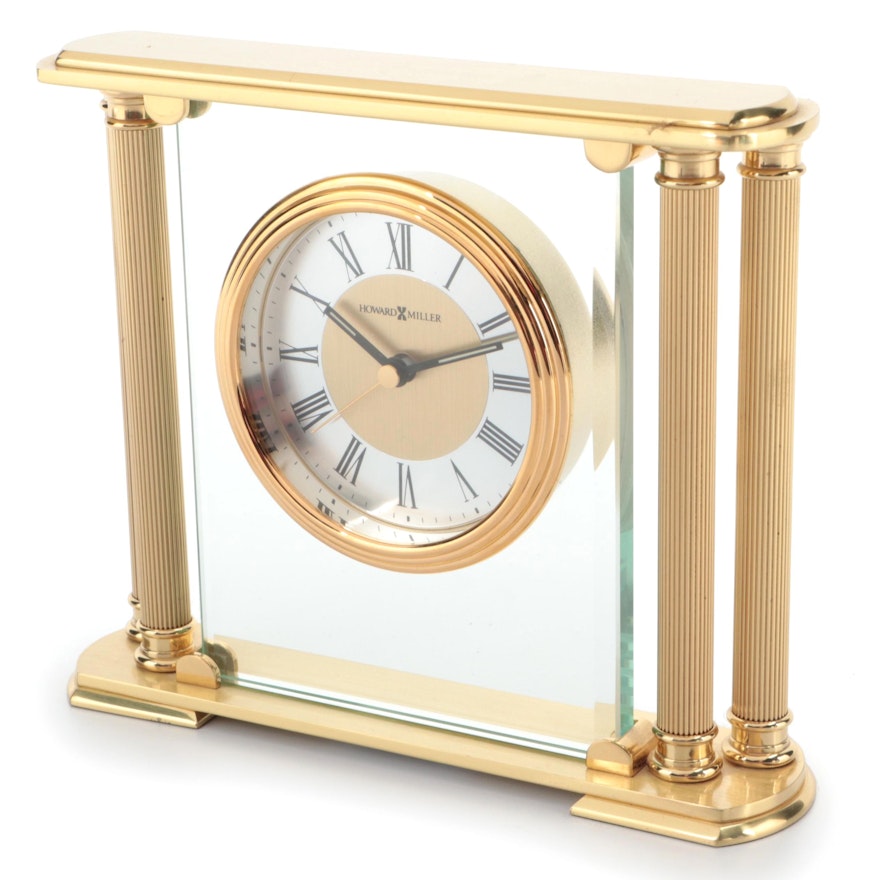 Howard Miller "Athens" Brass Case Tabletop Clock