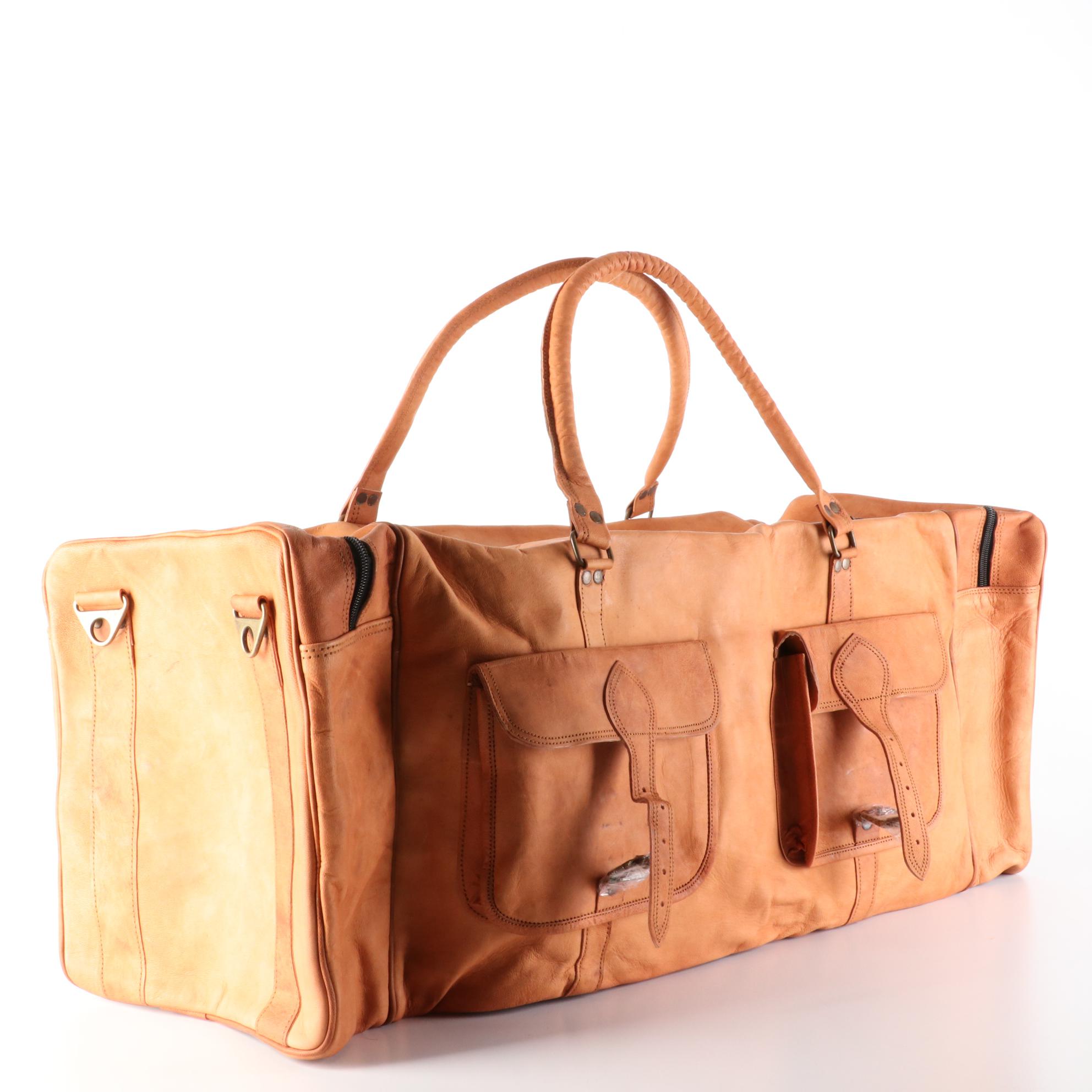 Komal's Passion Leather 32" Duffle Bag in Naturally Tanned Goatskin