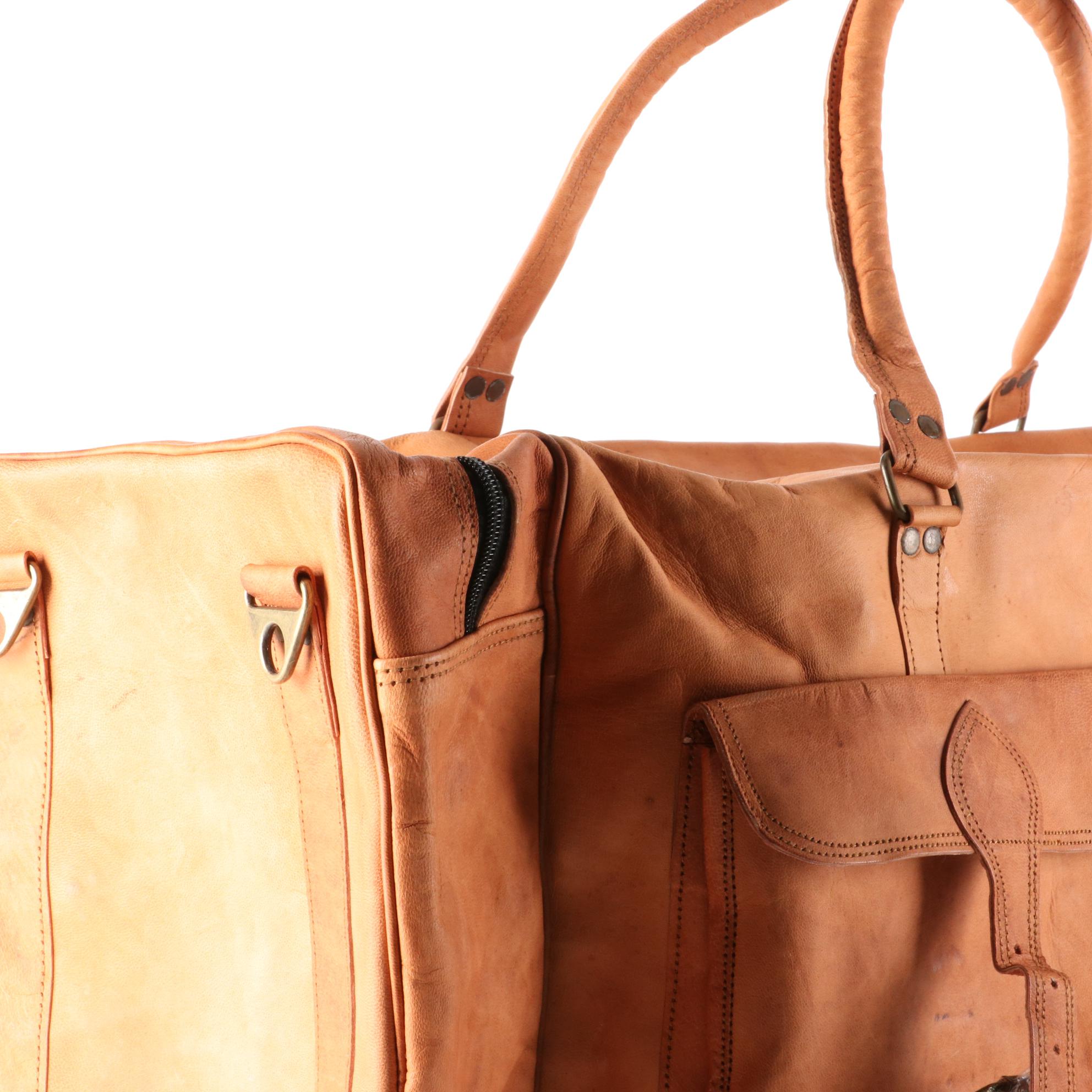 Komal's Passion Leather 32" Duffle Bag in Naturally Tanned Goatskin