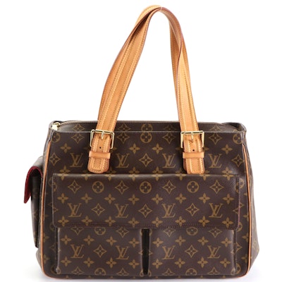 Louis Vuitton Multipli Cite Handbag in Monogram Canvas and Vachetta Leather