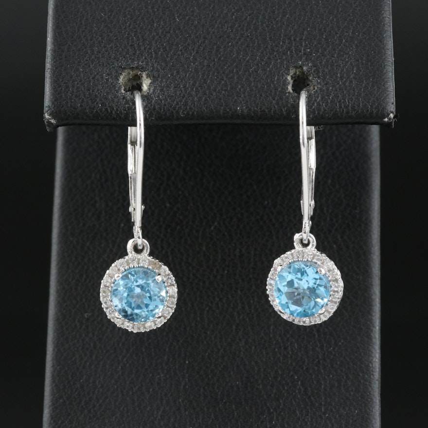 Sterling Topaz and Sapphire Earrings