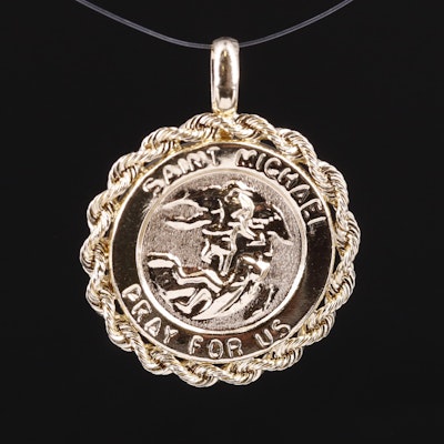 10K St. Michael Medallion Pendant