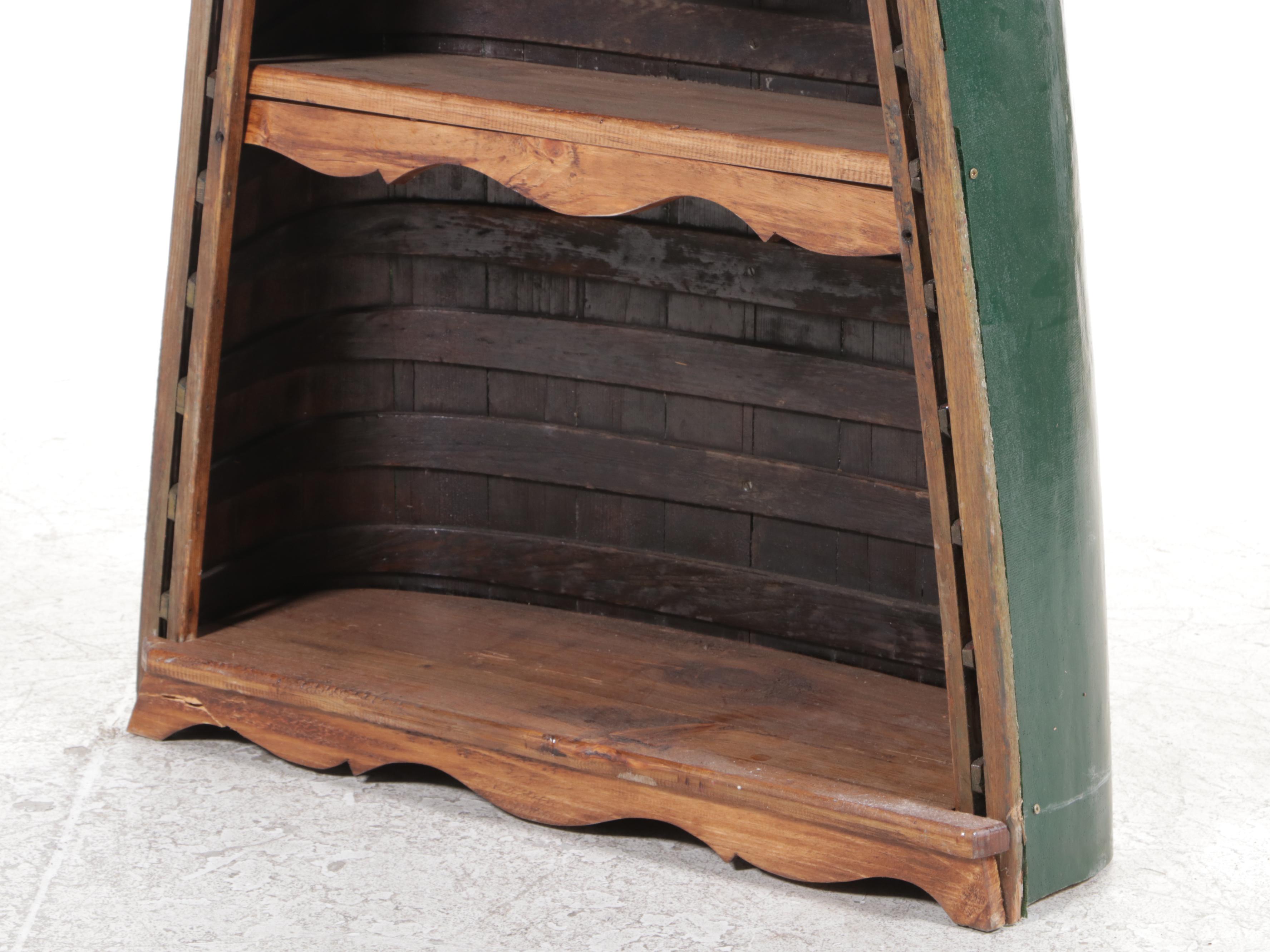 Canoe Hull Shaped Painted Wood Bookcase EBTH