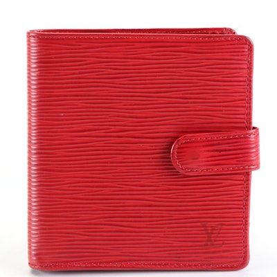 Louis Vuitton Porte-Billets Compact Wallet in Red Epi Leather