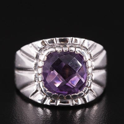 Sterling Amethyst Tufted Ring