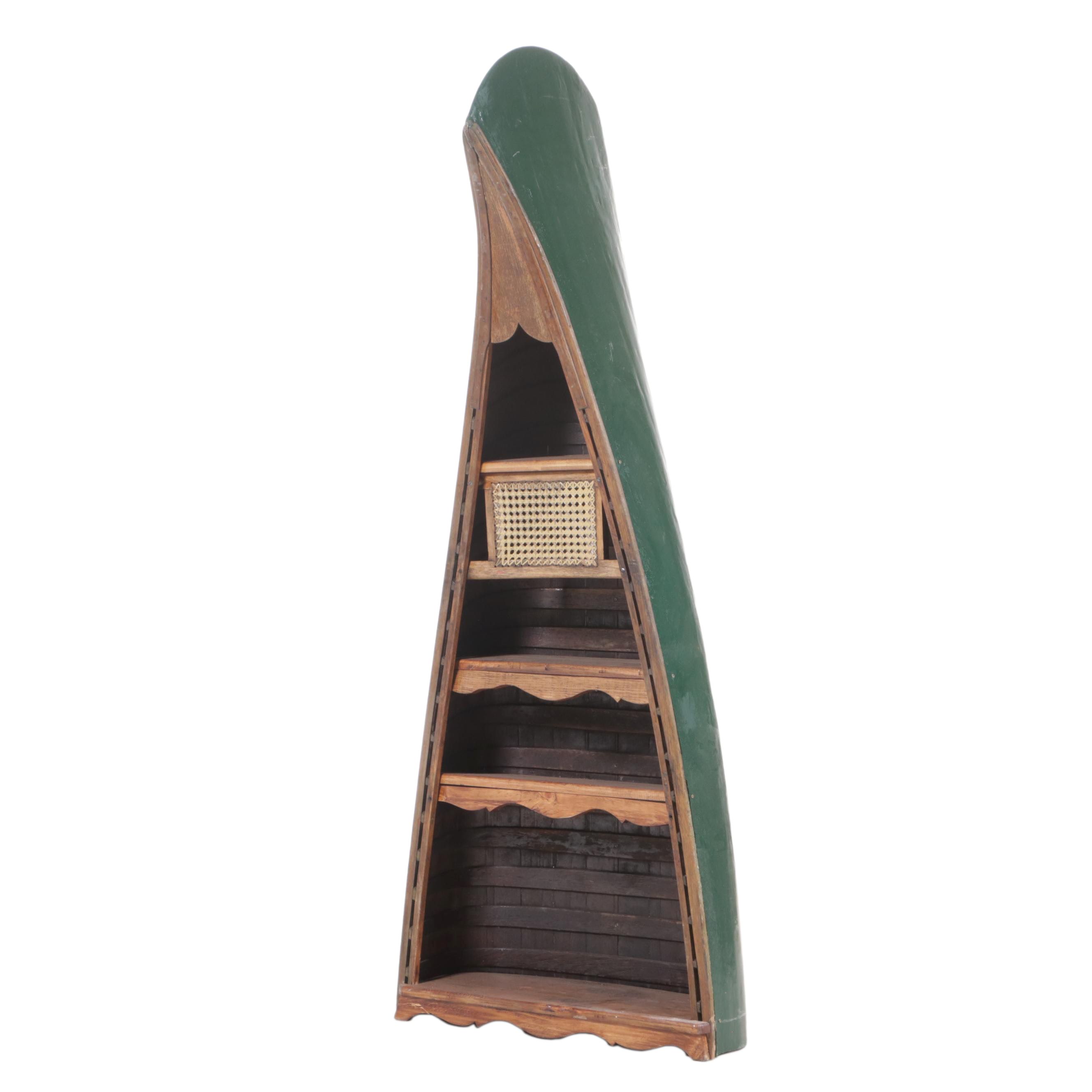Canoe Hull Shaped Painted Wood Bookcase EBTH