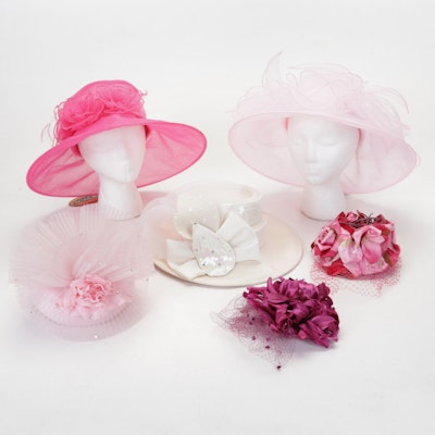Scala Pronto and Other Pink Summer Occasion Hats, Vintage to Contemporary
