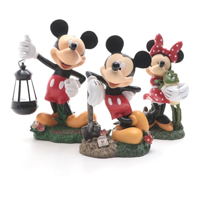 Disney Mickey Mouse and Minnie Mouse Outdoor Resin Statues and Light
