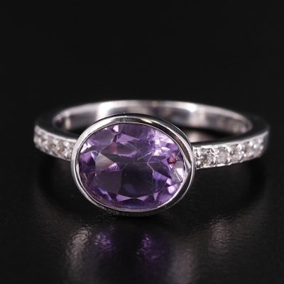 Sterling Amethyst and White Topaz Ring