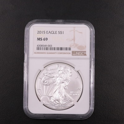 NGC Graded MS69 2015 American Silver Eagle