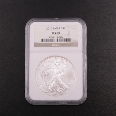 NGC Graded MS69 2010 American Silver Eagle