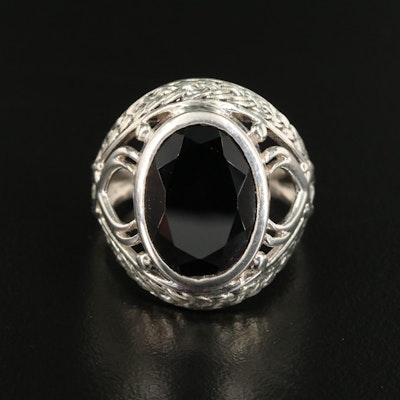 Sterling Black Onyx Tapered Ring
