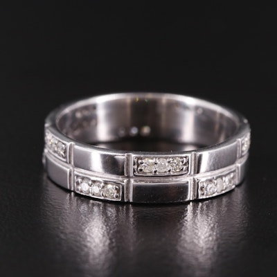 Sterling Diamond Textured Band