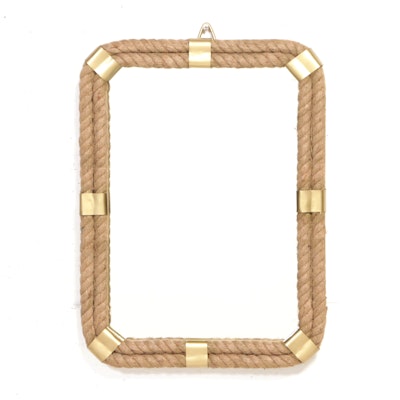 Gilt Metal and Rope Wall Mirror