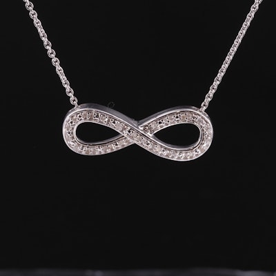 Sterling Diamond Infinity Necklace