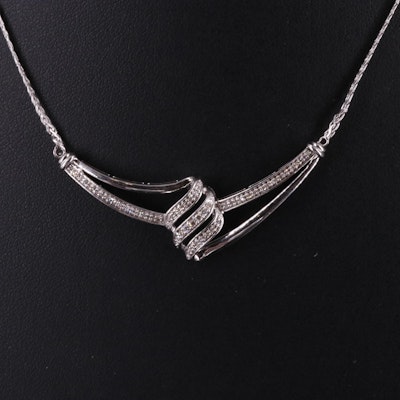 Sterling Diamond Festoon Necklace