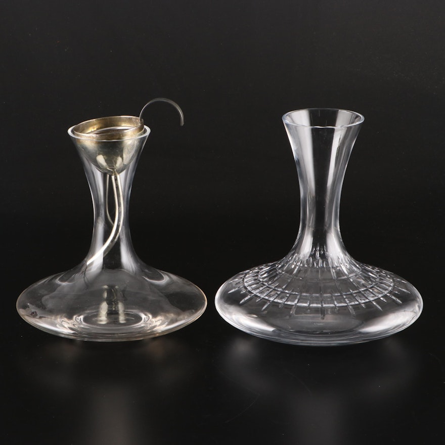 Ralph Lauren Crystal "Glen Plaid" and Other Glass Decanter with Aerating Funnel
