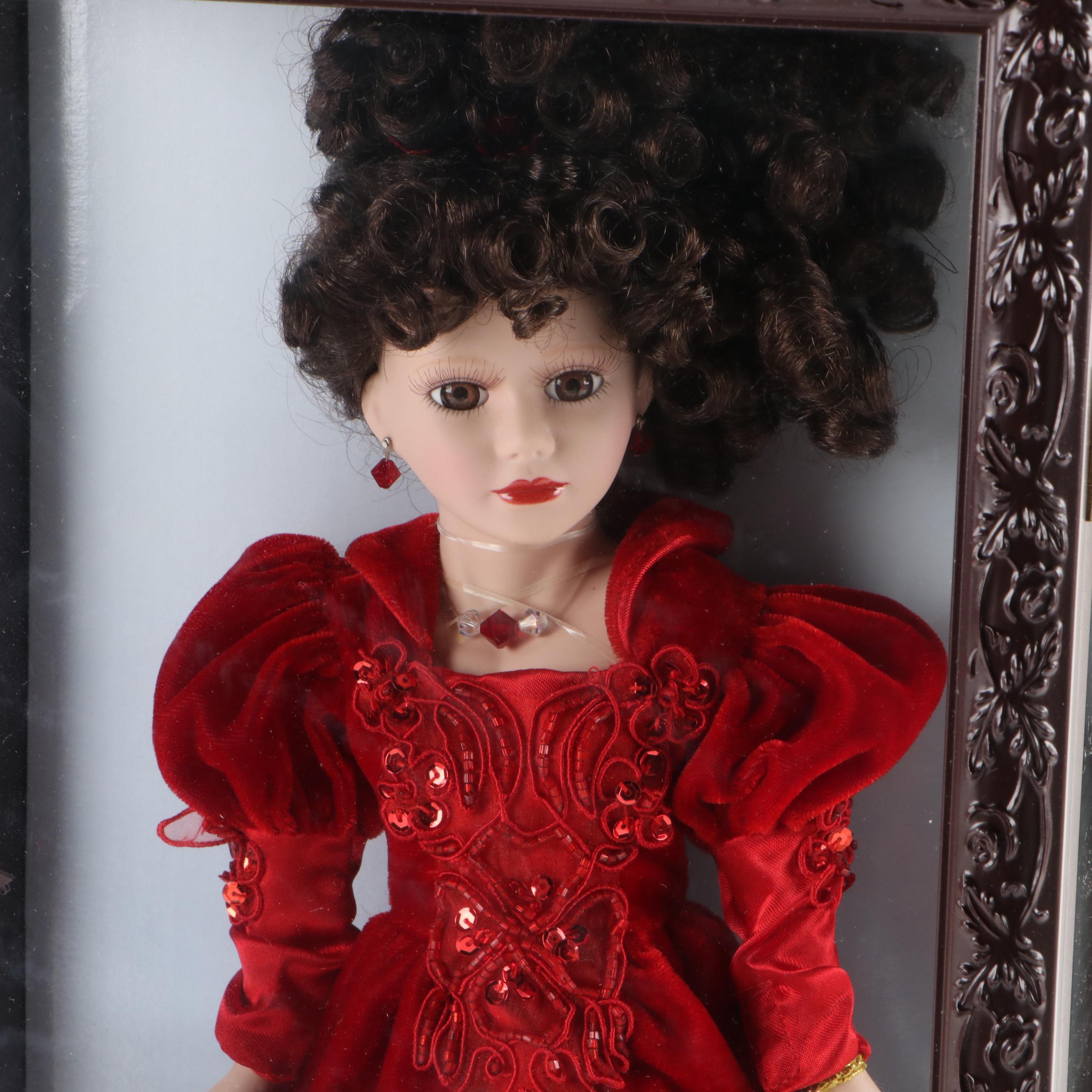 BK Collectibles Camellia Garden Collection Porcelain Dolls with Display