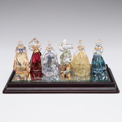 Disney's Princess Collection Glass Miniature Figurines with Wood Stand