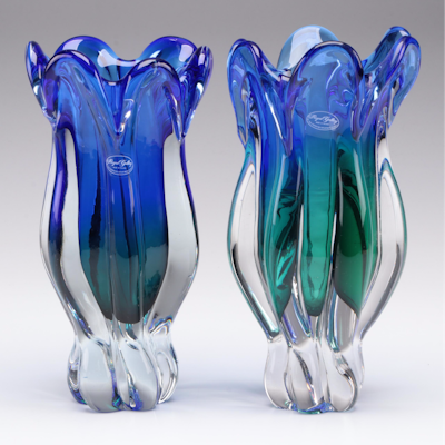 Royal Gallery "Art Glass" Crystal Flower Vase