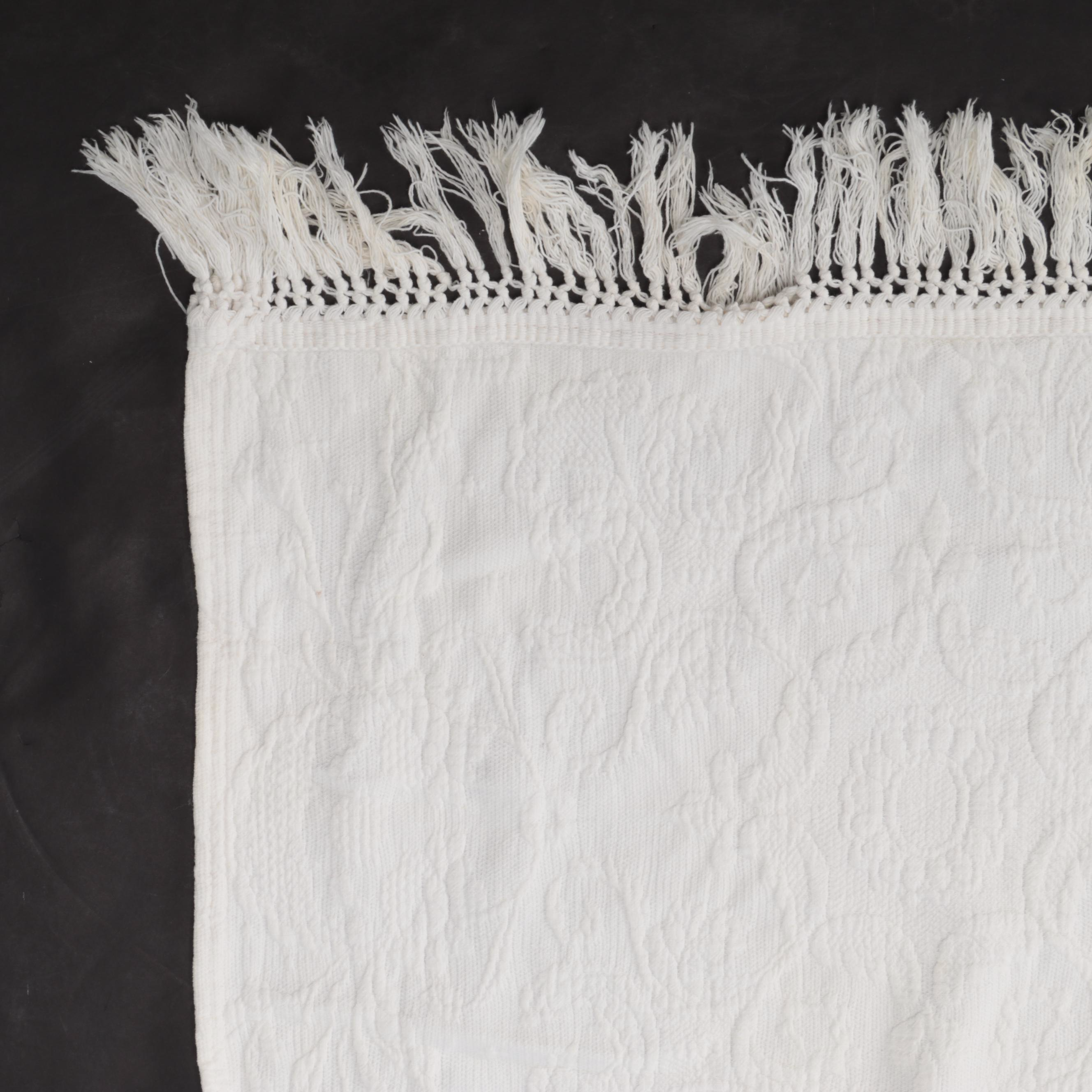 Bates Queen Elizabeth Cotton Jacquard Fringed Bedspreads EBTH