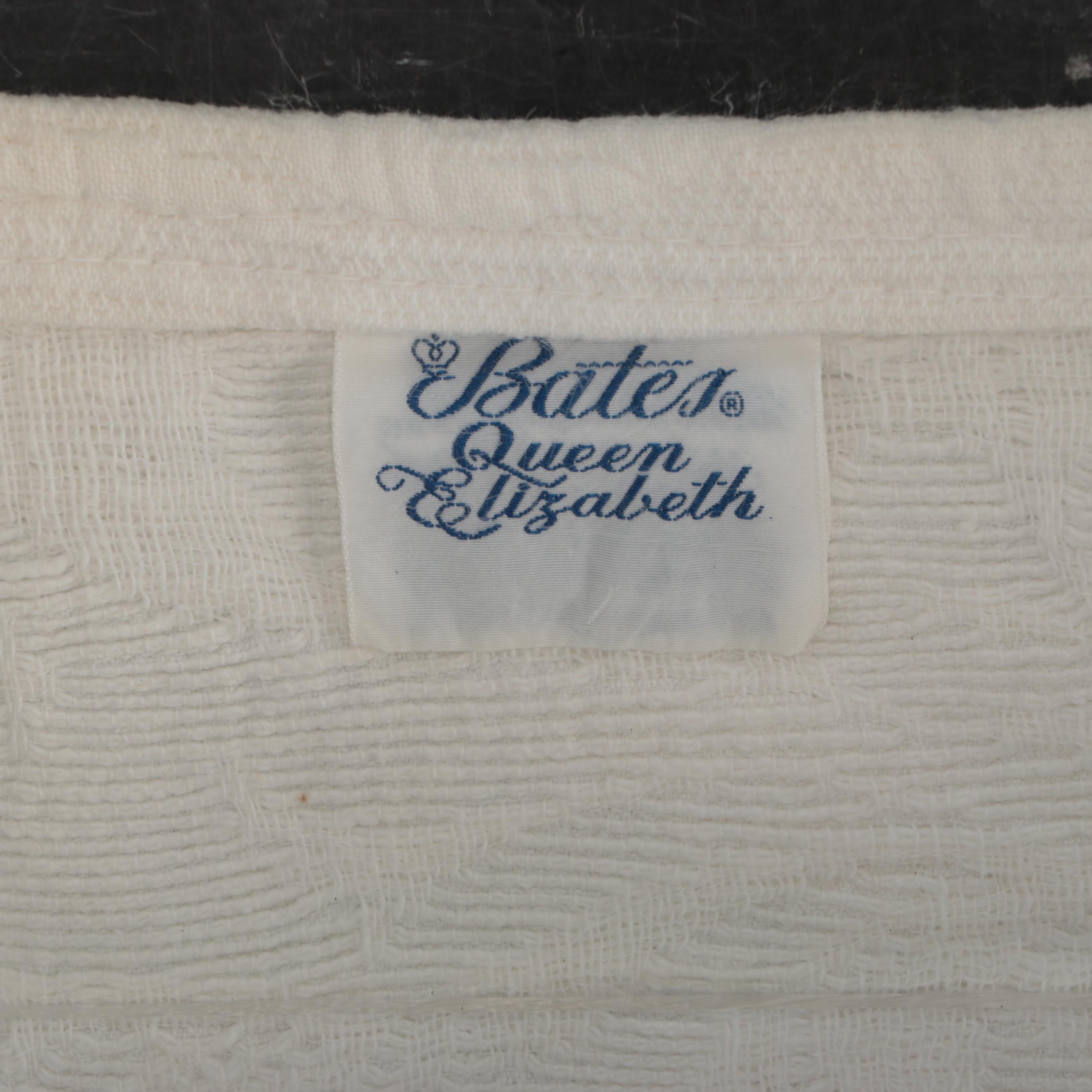 Bates Queen Elizabeth Cotton Jacquard Fringed Bedspreads EBTH