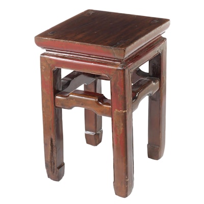 Chinese Lacquered Hardwood Side Table
