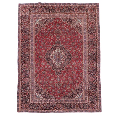 8'3 x 11'3 Hand-Knotted Persian Kashan Area Rug