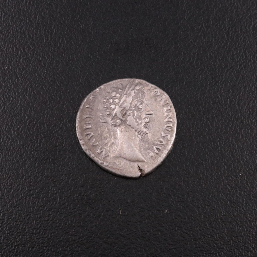 Ancient Roman Imperial Denarius of Marcus Aurelius, ca. 162 AD