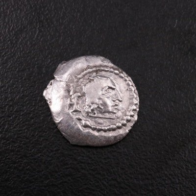 Ancient Arabian AR Quinarius Coin of Felix Amdan Bayyin, ca. 100 A.D.