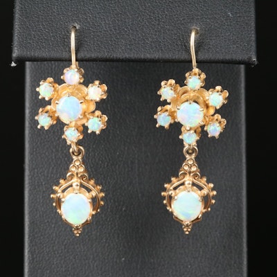 14K Opal Drop Earrings